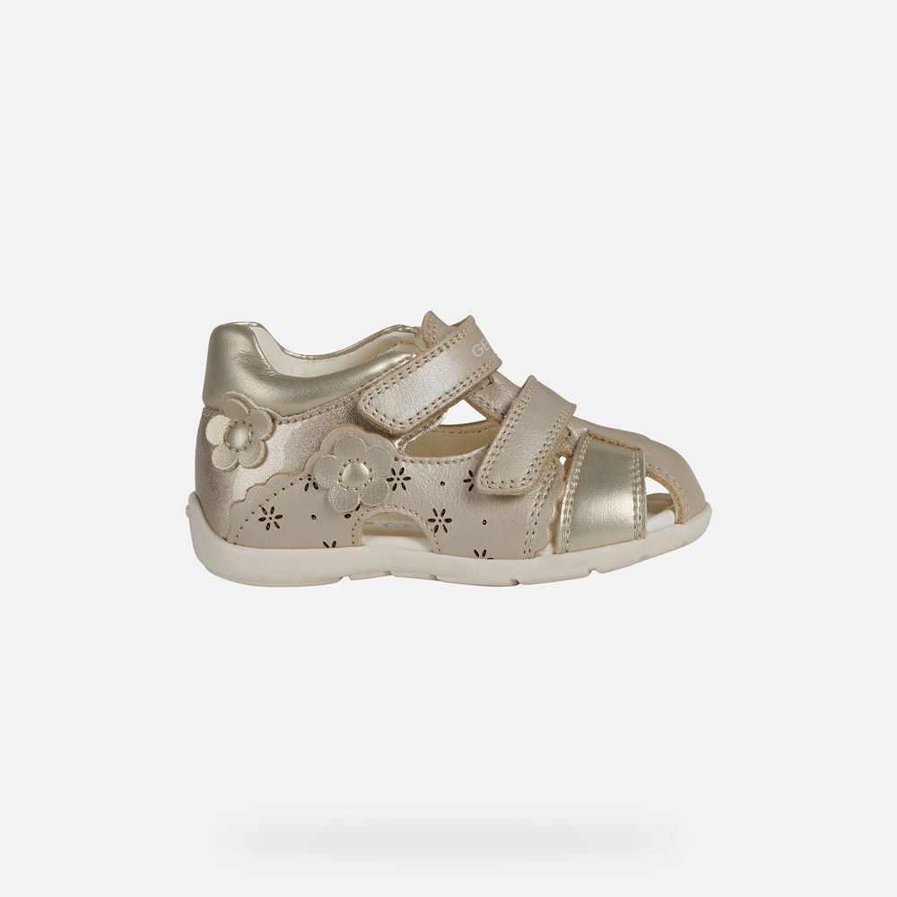 Geox Sandals Beige/Gold Kaytan Girl - Geox Baby Shoes - XMHTDC462